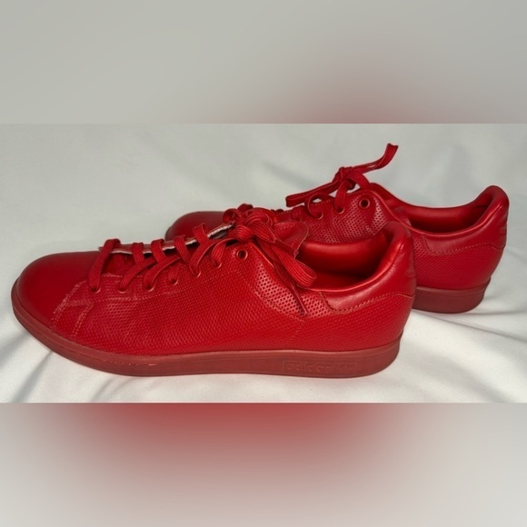 Adidas Men’s Stan Smith’s Adicolor Scarlet Red Leather Sneakers Size 13 - Picture 2 of 11